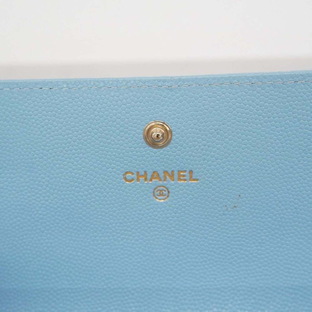 CHANEL Authentic Blue Caviar Leather Wallet - Picture 12 of 14